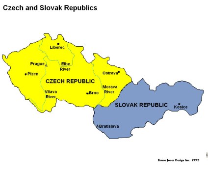 czech-slovak-republics-map